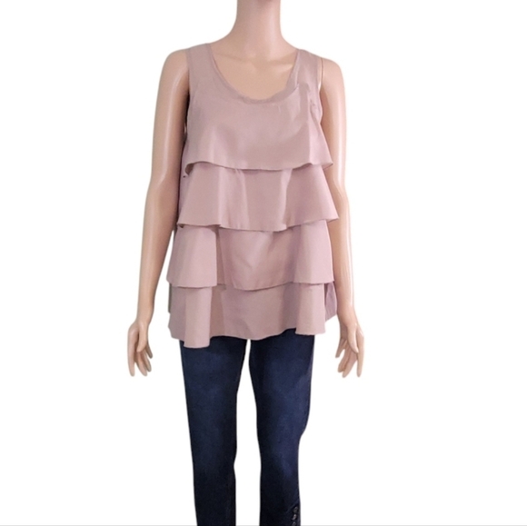 Papaya Tiered Ruffle Sleeveless Blouse Top - Picture 10 of 10